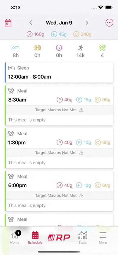 Meal time moving